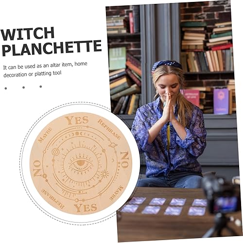 Miniatura 9 de Ouija Board Herramientas de adivinación para el hogar, acentos para decoración de tablones de madera, platos de madera, decoración de brujería,