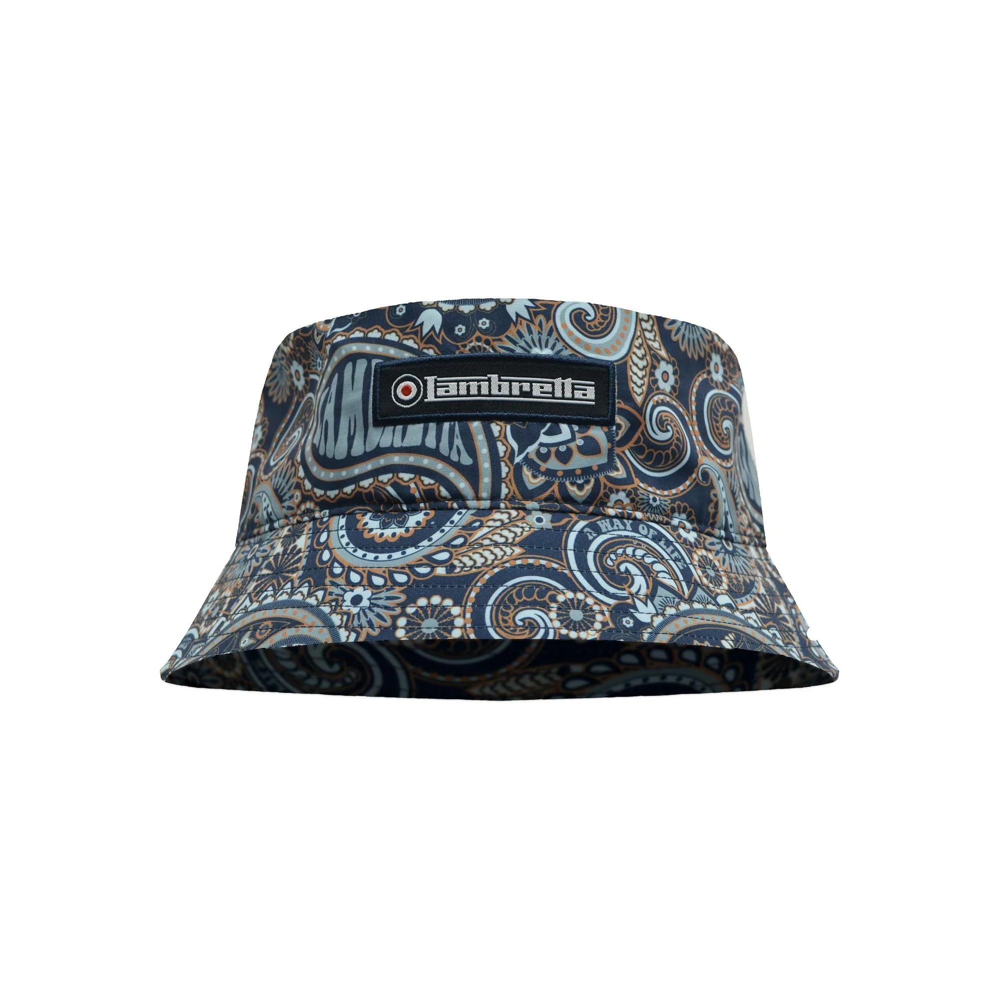 Lambretta (One Size, Navy) Mens Paisley Summer Festival Bucket Hat