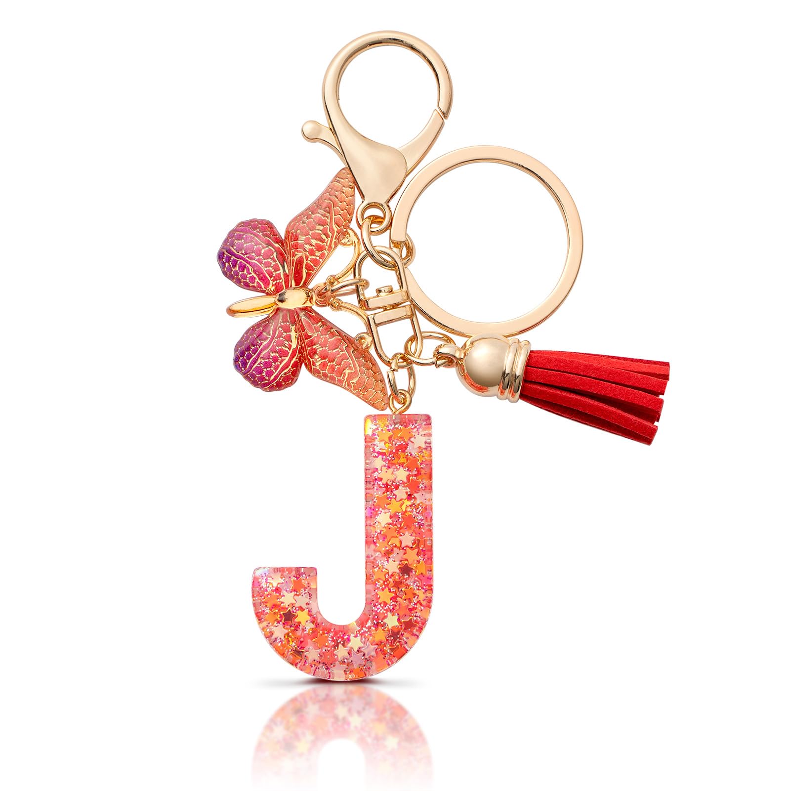 MORSUNBELA Schlüsselanhänger Buchstabe Mädchen Keychain mit Anfangsbuchstabe Schlüssel Anhänger mit Buchstaben für Frauen Damen