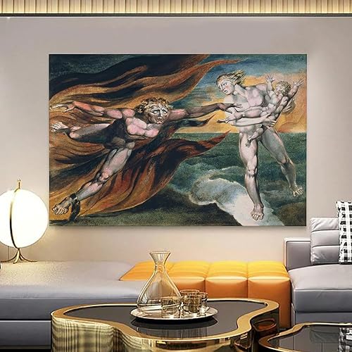 Miniatura 7 de William Blake ArtWork - Póster impreso con los ángeles buenos y malvados, decoración del hogar, arte de pared, impresión para dormitorio, pinturas