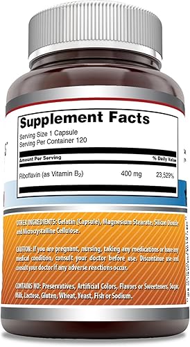 Miniatura 5 de Amazing Formulas - Suplemento dietético de riboflavina - 400 miligramos - Promueve una sangre más saludable - Ayuda a mantener el sistema nervioso.