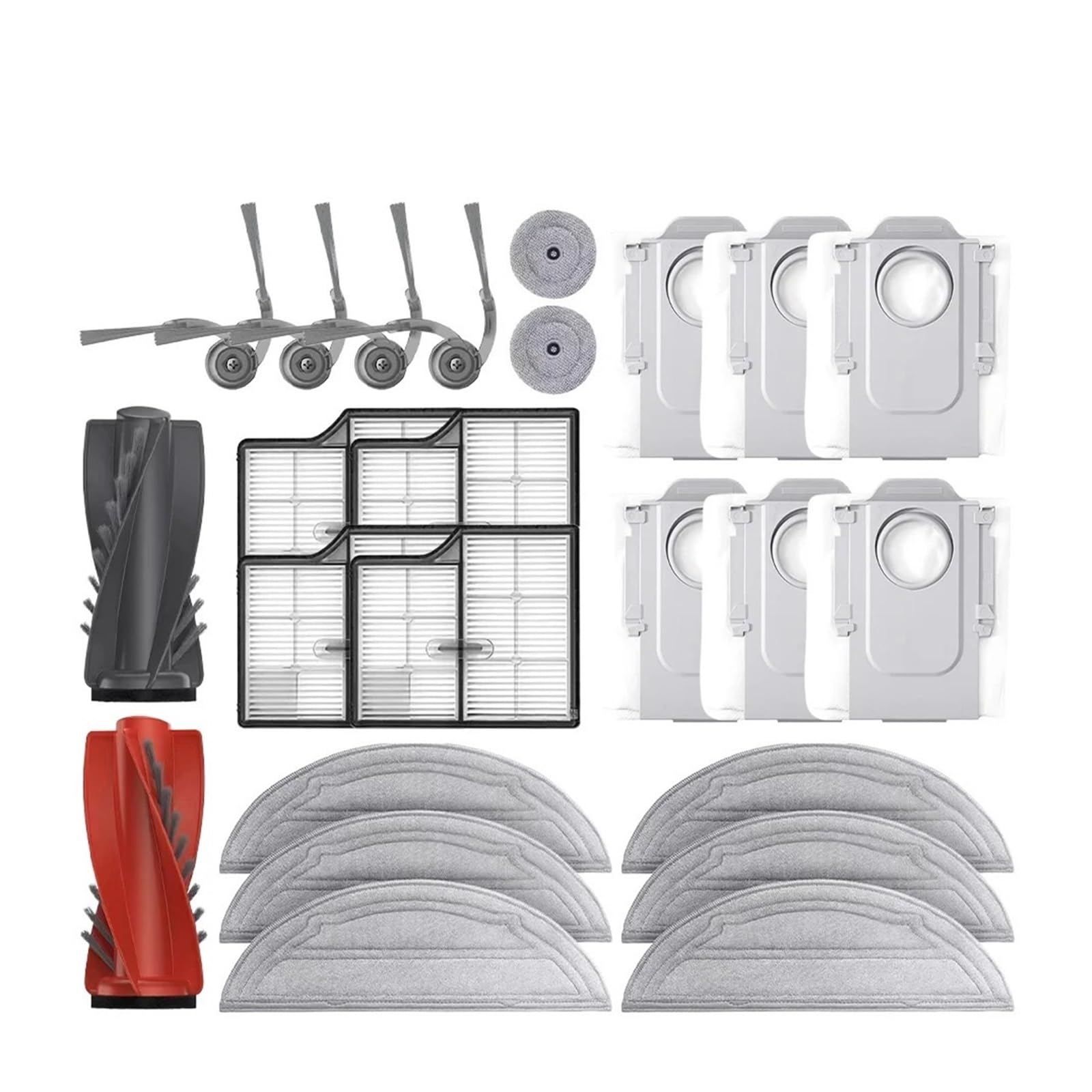 LTDXLNBWQ Compatible With Roborock Saros 10 / S9 MaxV Ultra Robot Vacuum Spare Parts Main Side Brushes Mop Cloths HEPA Filters Dust Bags Accessories(Gold)