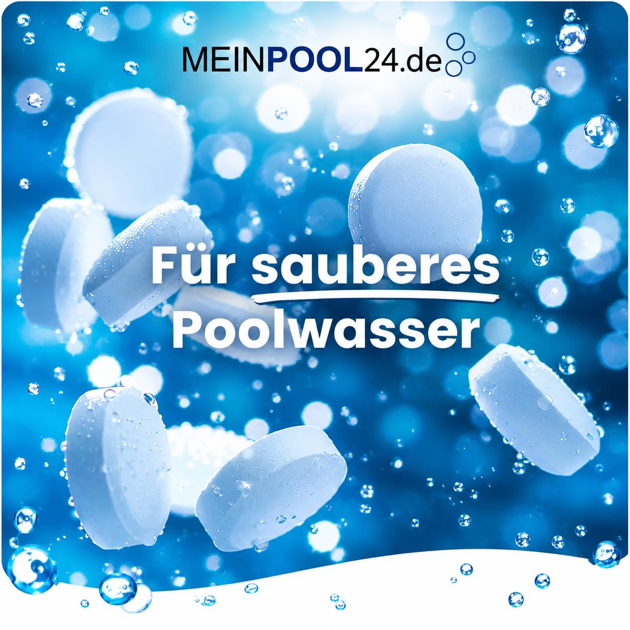 5 kg MEINPOOL24.DE Chlor Multitabs 5 in 1-200 g Tabs Multi Chlortabletten - 5 Phasenwirkung für sichere und saubere Poolpflege - hygienisches Poolwasser - Made in Europe - für kristallklares Wasser
