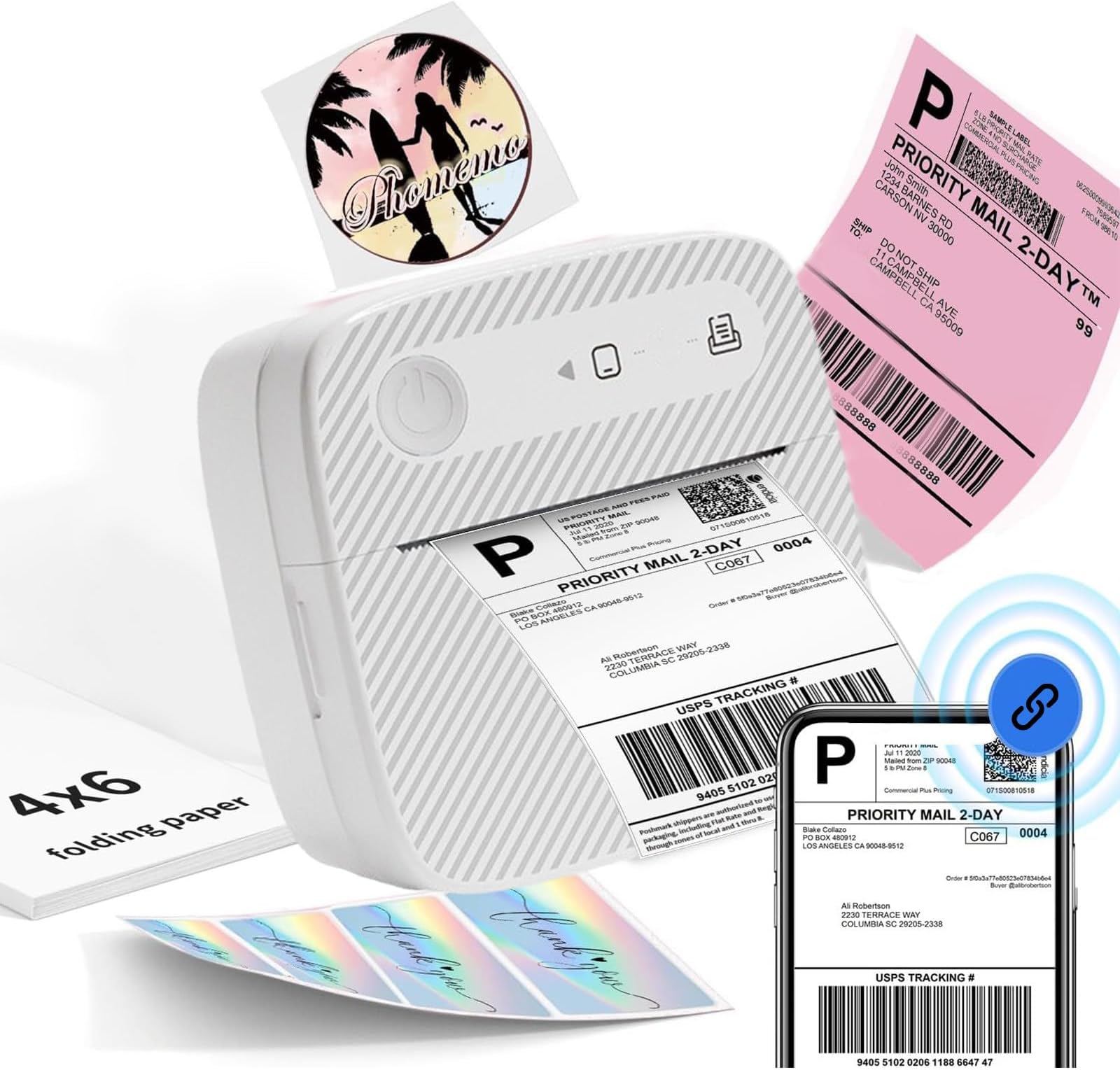 Label Maker Machine - Bluetooth Label Printer Machine Photo Label Printing Wrong Organiser Small Portable Wireless Thermal Home Label Machine Label Makers Labelling Machine, Label Printer Handheld