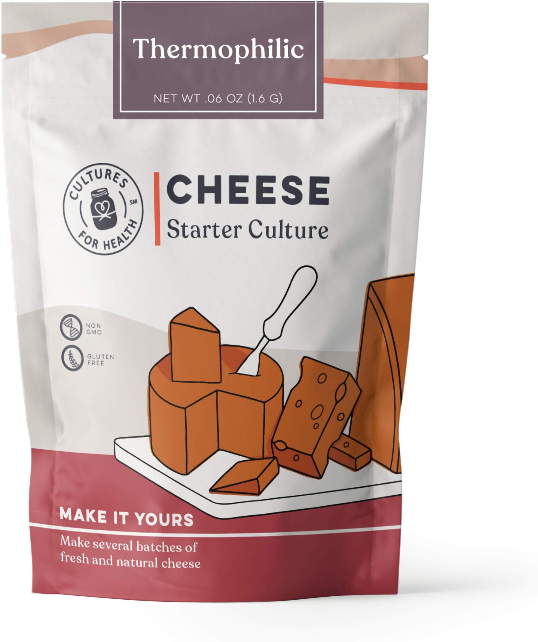 Cultures for Health Thermophilic Cheese Starter | 4 Packets Gluten Free Direct-Set Culture + 2 Vegetable Rennet Tablets | DIY Hard Cheese, Parmesan, Mozzarella, Asiago, Romano, Swiss Cheese, & More