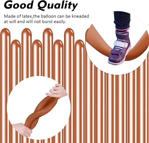 Vista 33 de 100 globos mágicos largos de látex trenzado de 260 Q para forma de animal, cumpleaños, payasos (blanco)