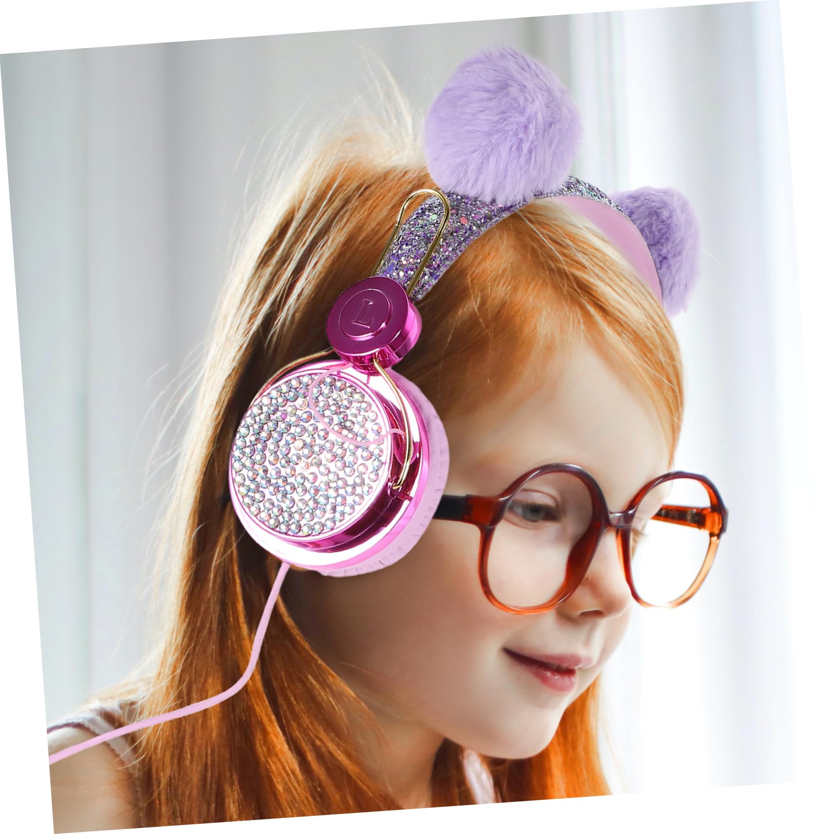 2piezas Auriculares Infantiles De Orejas De Peluche Cancelación De Diadema Ajustable y Estéreo