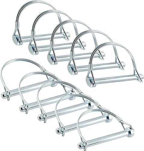 Uenhoy 10 pasadores de bloqueo de eje de 516 pulgadas, pasador de acoplador de seguridad, pasador de bloqueo de alambre para remolques, enganches de