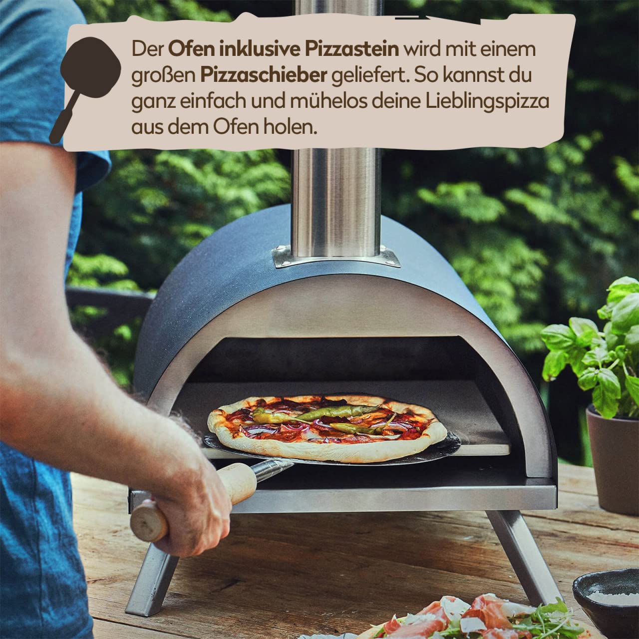 Buy BURNHARD Nero Stainless Steel Outdoor Pizza Oven incl. Pizza