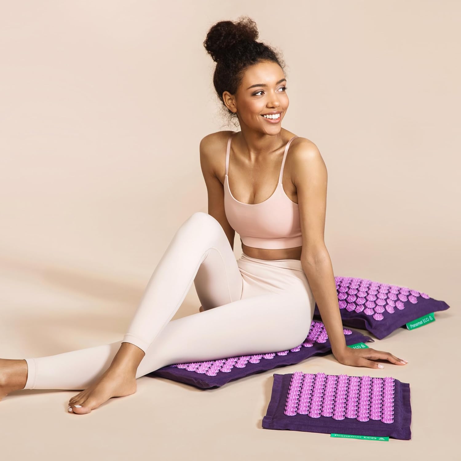 Acupressure Large & Small Mat with Pillow and Bag Set, Premium Acupressure Therapy for Pain Relief and Relaxation, Handcrafted in Europe with Sustainable and Natural Materials (Lavander)