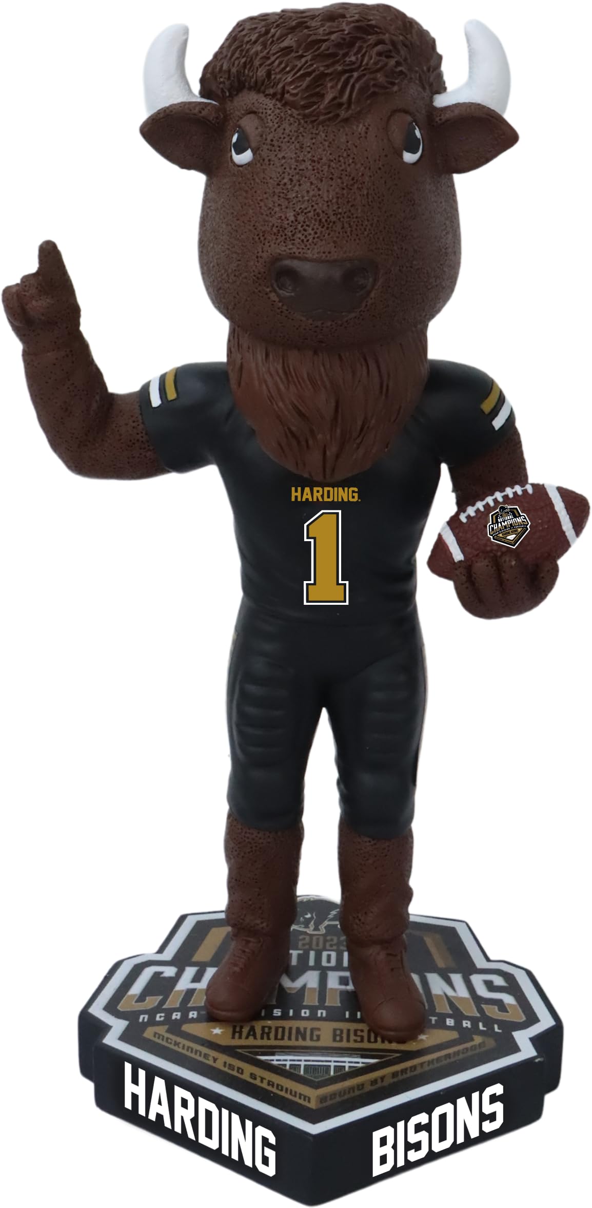 Harding Bisons 2023 Division II Football National Champions Black Bobblehead