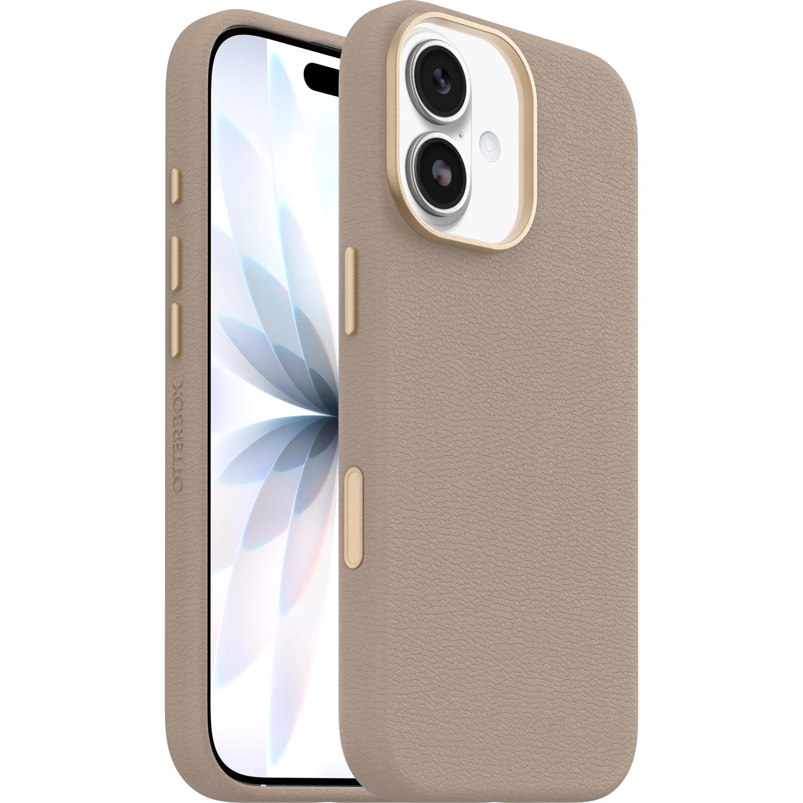 OtterBox Symmetry Series Cactus Leather MagSafe Case for iPhone 17, Shockproof, Drop proof, Protective Thin Case, 3x Tested to Military Standard, Grey