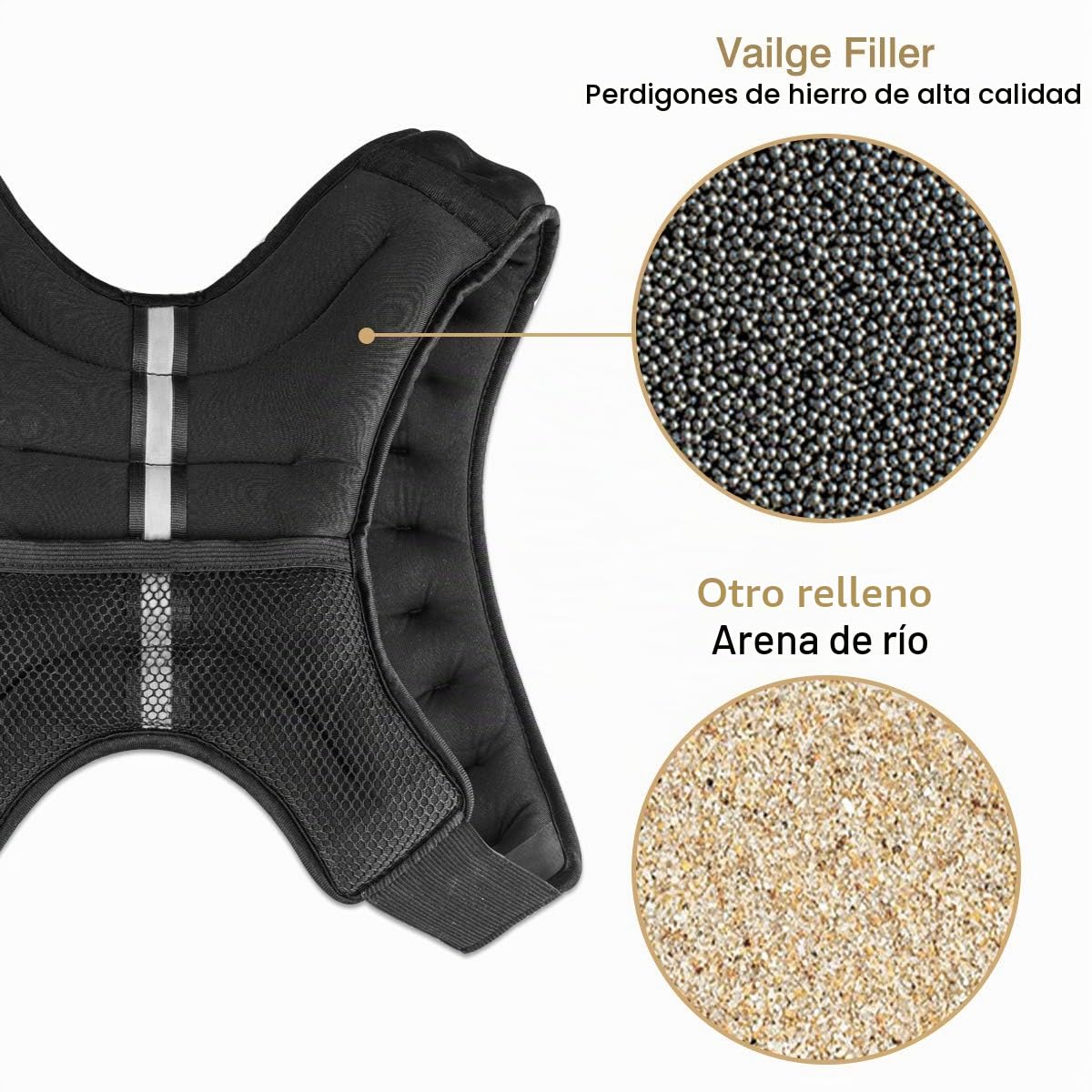 Vailge Chaleco con peso de 2 kg, 5 kg, 10 kg, 15 kg, chalecos con peso para hombres y mujeres, para correr, entrenamiento, correr, caminar, gimnasio, entrenamiento de fuerza