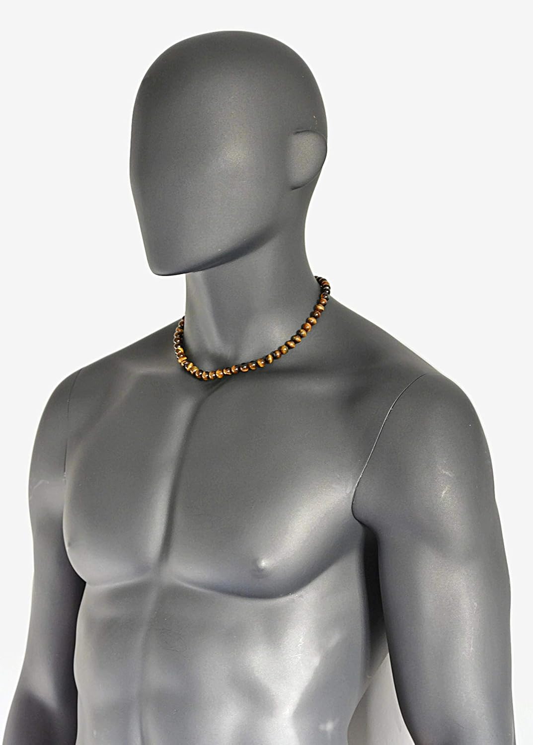 Tigers Eye Handmade Beaded Necklace for Men Natural Stone Jewelry