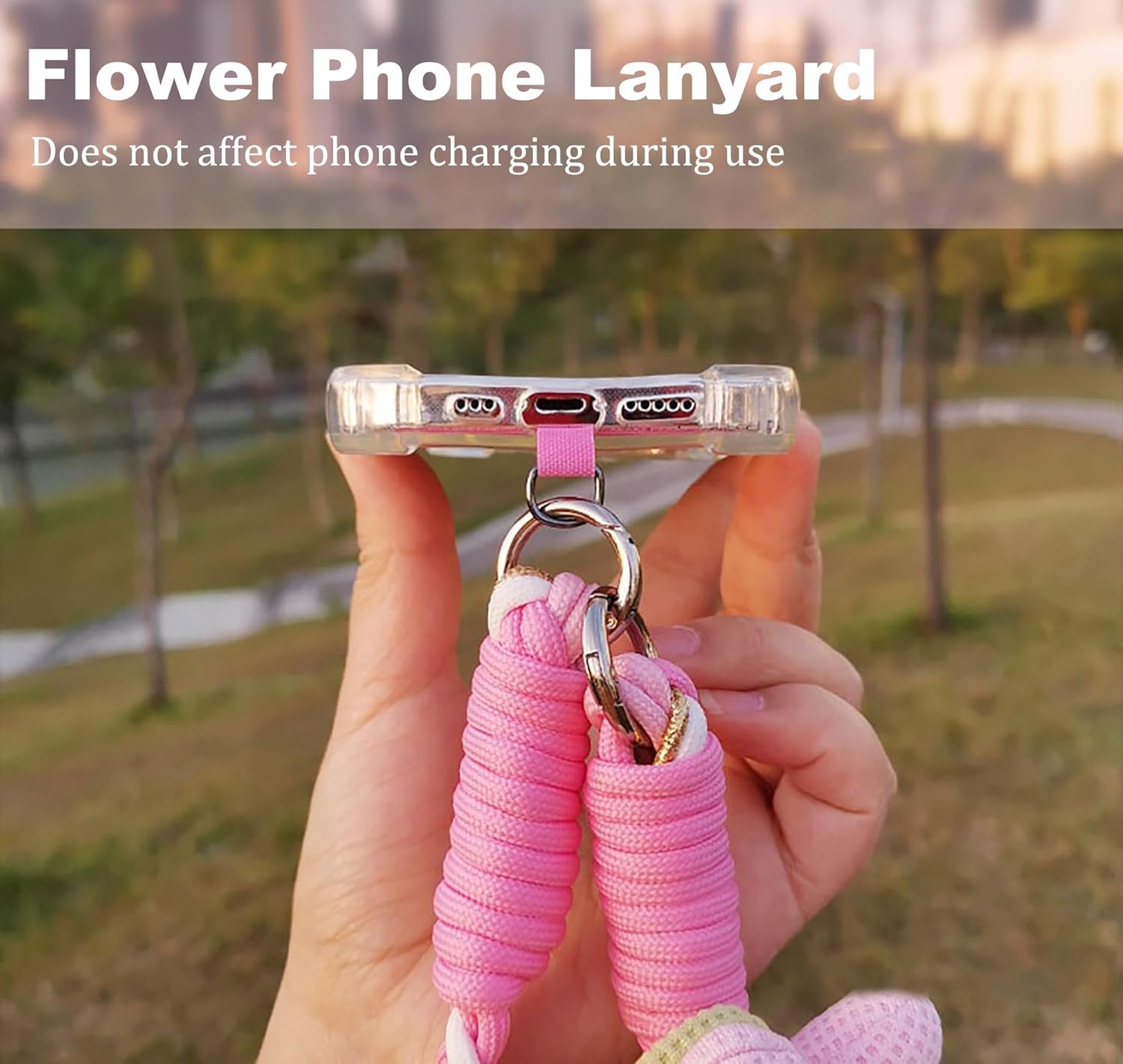 Phone Lanyard Braided Strap For Women Universal Outdoor Phone Woven Strap For Travel Hiking - Image 4