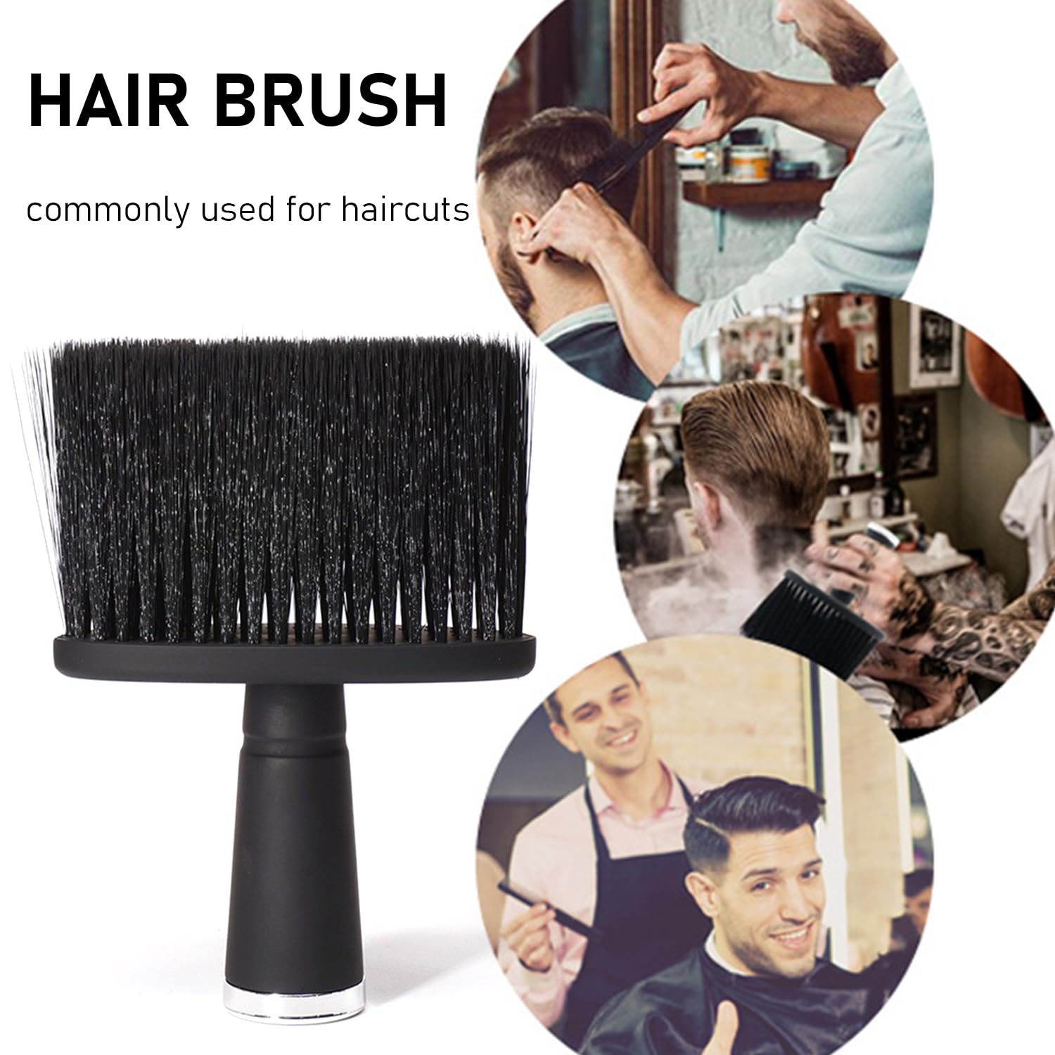 2 spazzole per la pulizia dei capelli rotti, parrucchiere, spazzola per il collo, unisex, accessorio per parrucchiere, adatto per la pulizia di capelli rotti, barba, lanugine del viso