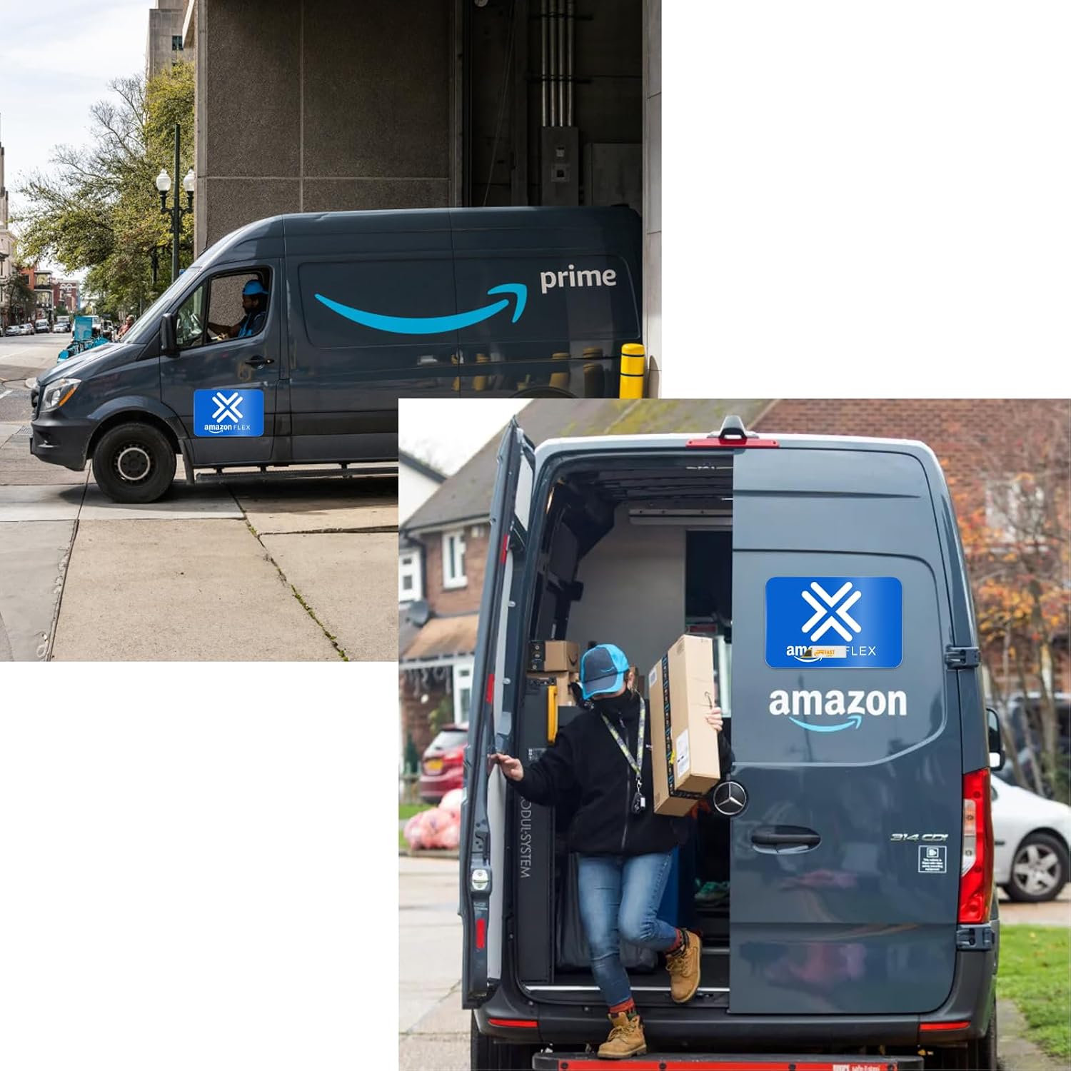 Flex Delivery Driver Car Sign Magnet Car Signs 2-Pack, Reflective Vehicle Magnets for Car, Strong Waterproof Magnetic Delivery Sign, 12" x 8", Blue