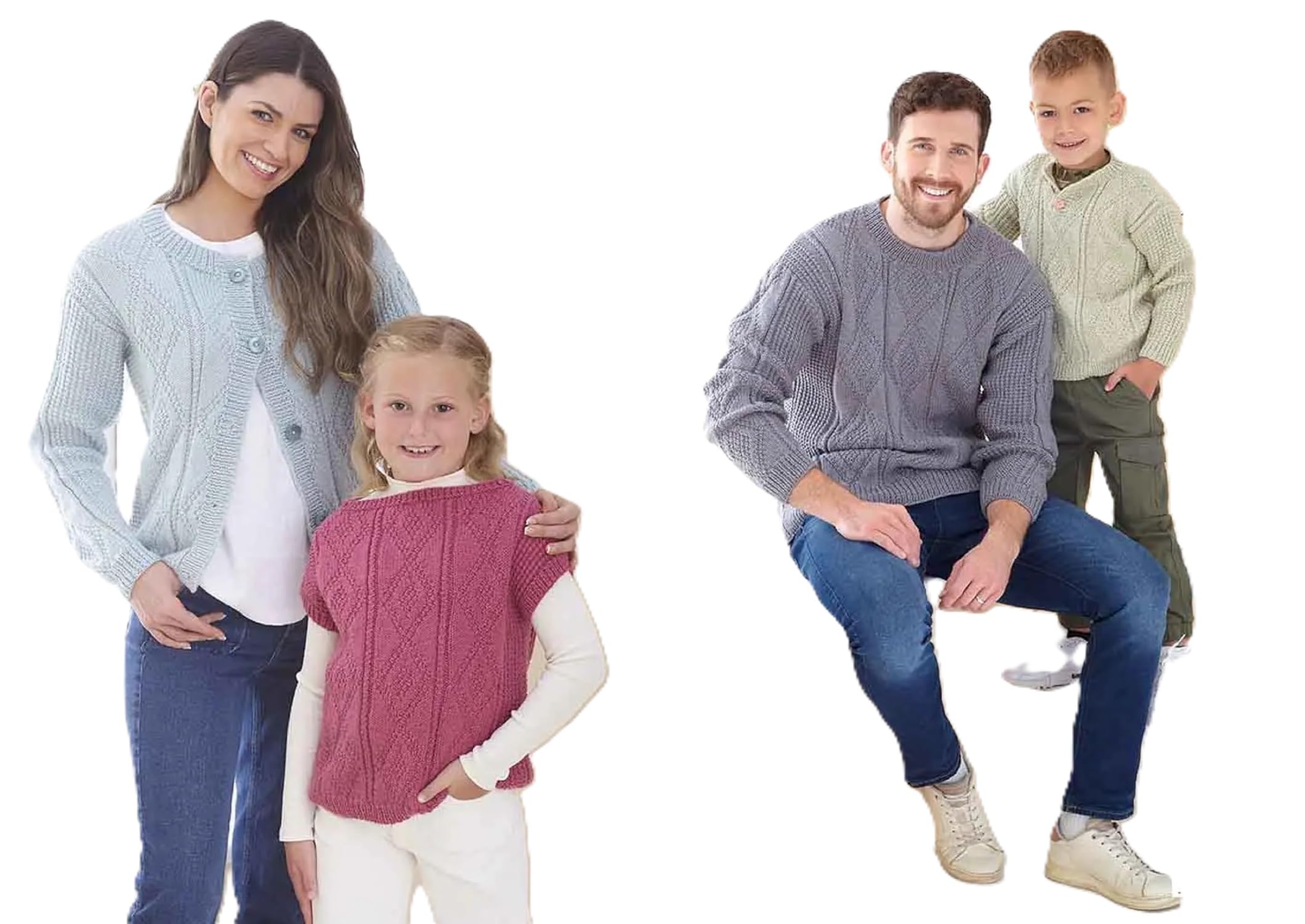 King Cole Cardigan Sweater & Top Double Knit Knitting Pattern Kids & Adults 6266