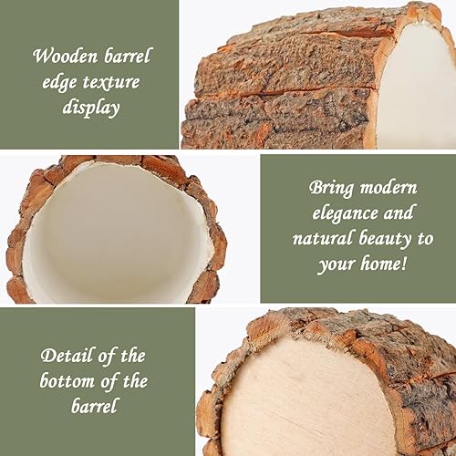 Miniatura 5 de Maceta de madera para corteza, maceta para suculentas, cubo de madera, macetas rústicas de flores para decoración del hogar en interiores y