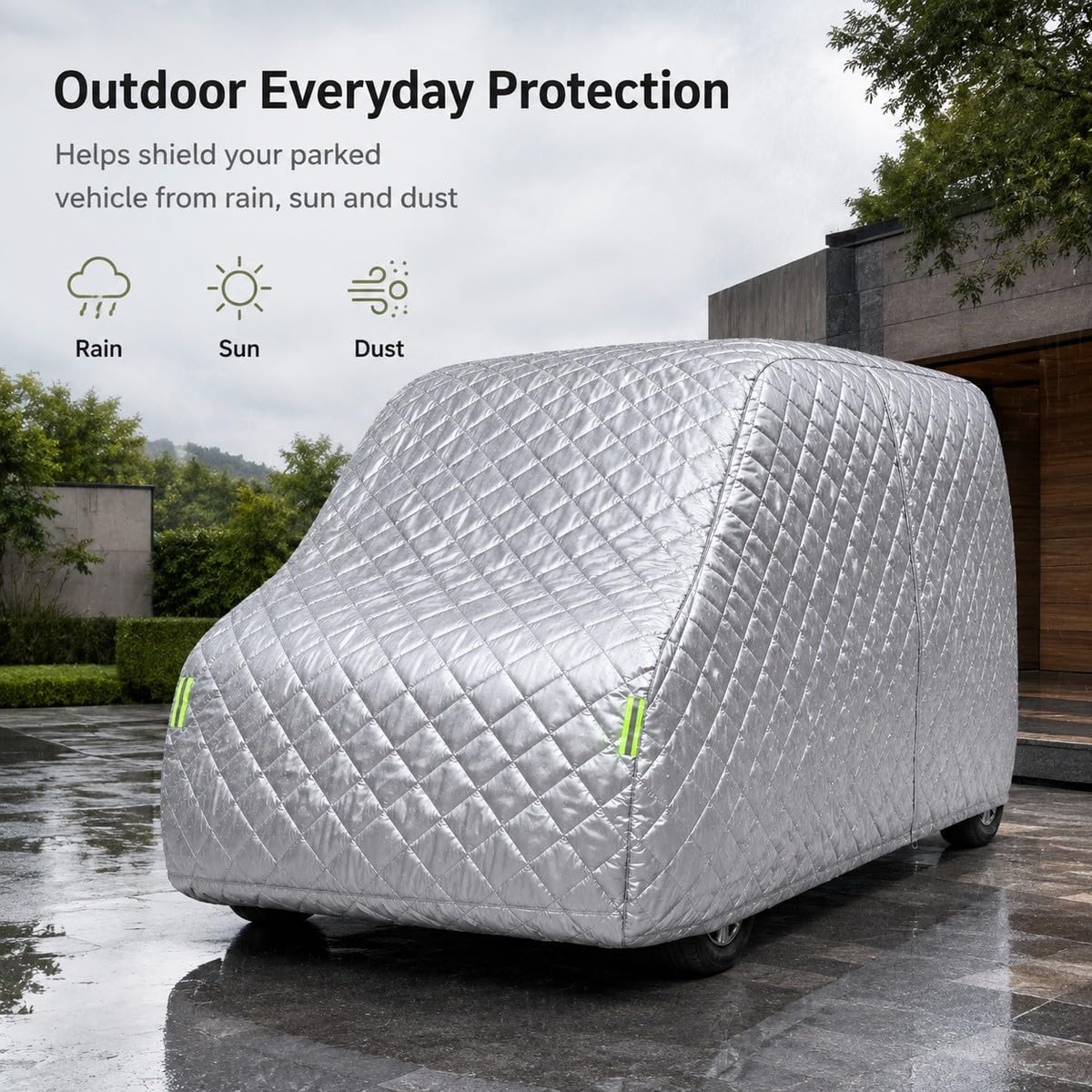 Funda Acolchada para vehículo eléctrico 4 Ruedas, Plata, 9 Tallas
