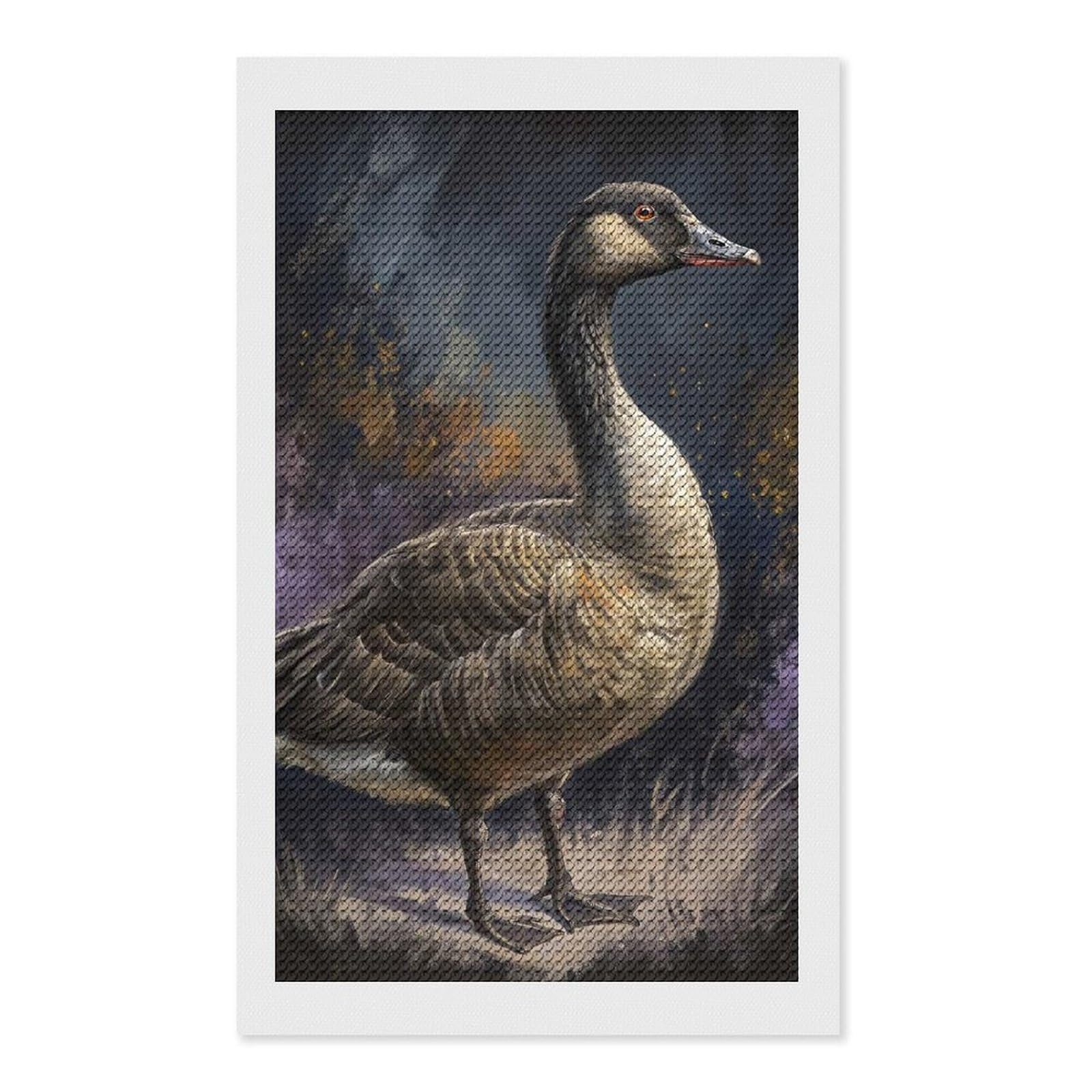 Junmoney Canada Goose Portrait DIY Diamond Art Canvas Kit 12"x20", Christmas Gift, for Family Craft Time, Leisure Activity, Home Wall Art