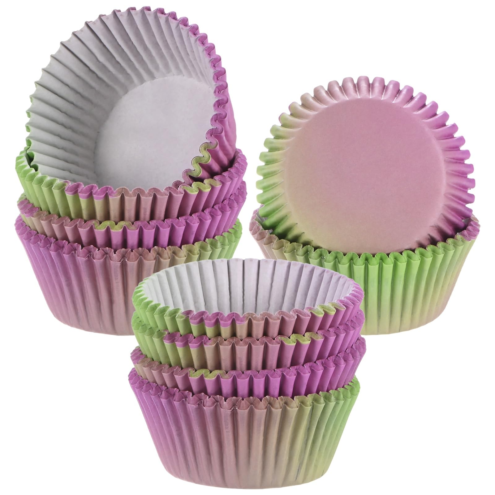 M METERXITY 200-Pack Standard Cupcake Liners for Baking, Greaseproof Cupcake Wrappers for Wedding/Birthday/Party/Christmas[Green-Purple Gradient]