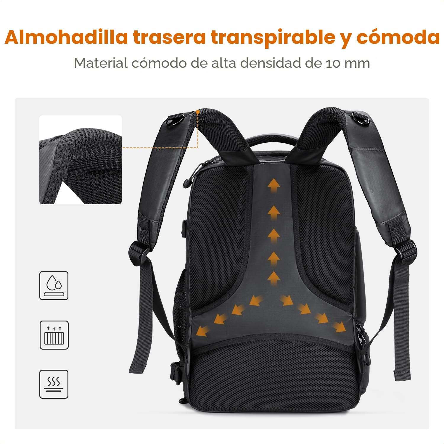 K&F Concept Mochila para cámara, bolsa de cámara de gran capacidad de 25 L para fotógrafos con protector de lluvia y compartimento para laptop de 15.6 pulgadas compatible con dron Canon/Nikon/Sony/DJI