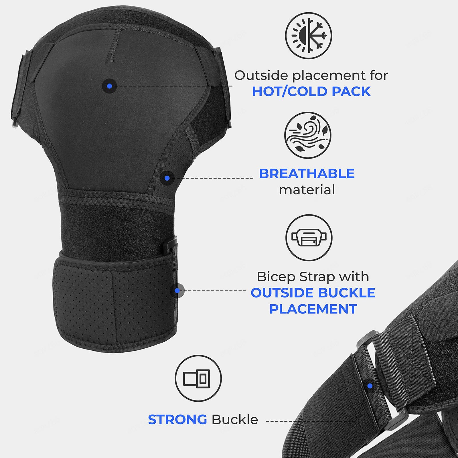Tutore Sostegno Spalla, Sollievo Dolore, Cuffia Rotatori Strappata, Tutore Spalla Regolabile, Lesioni Alla Spalla Sollievo, Avvolgere Protezione Spalla Unisex, Distorsione, Tendinite