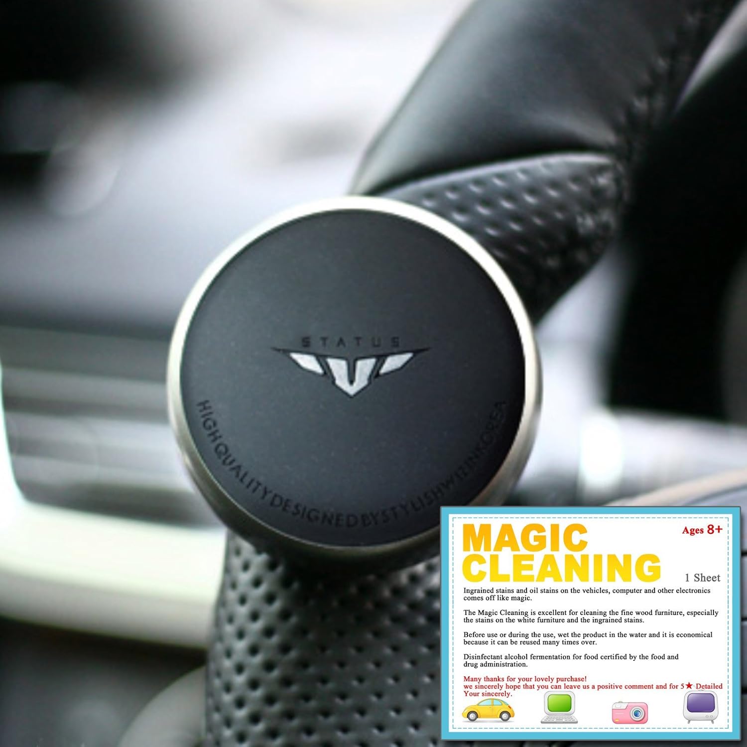 Mini Power Handle Steering Wheel Spinner Knob for