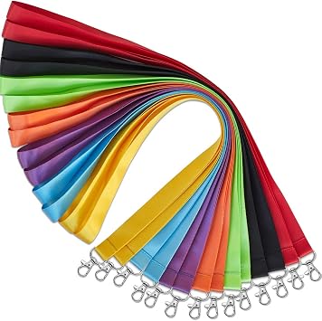 YOUOWO Cruise Lanyards Solid Durable14 Pack 7 Colors, For ID Card Badge Holder Office Neck Keychain,wide 0.79inch 2cm