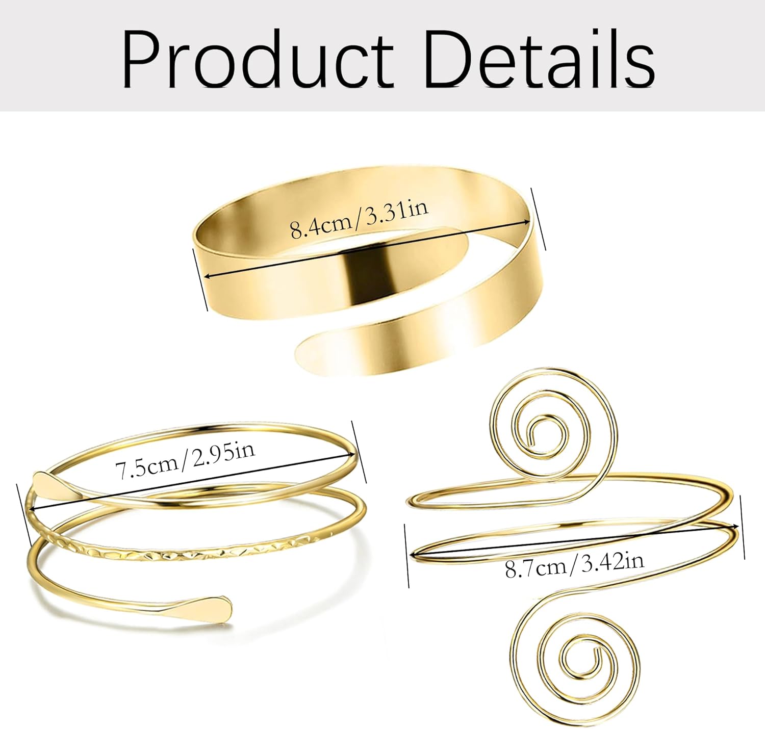 Arm Cuff Jewelry for Women Adjustable Upper Arm Bangle Bracelet Band Armlet Armband Jewelry - Image 7