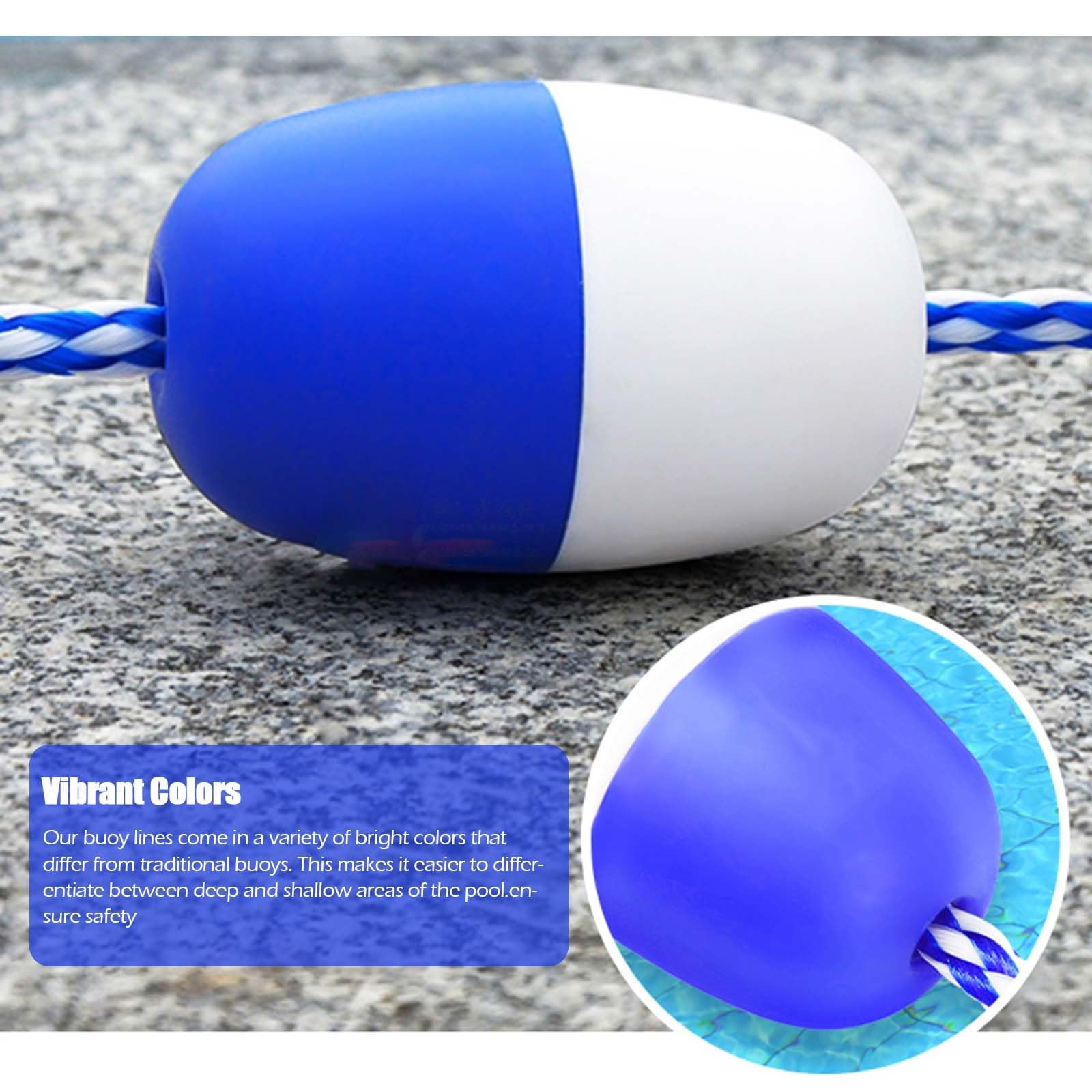 Questa Corda divisoria di Sicurezza per Piscina - 15 m, corsia Galleggiante con Ganci e galleggianti, Linea di Sicurezza Resistente per Piscina per distinguere Le Aree di Nuoto, Accessorio e