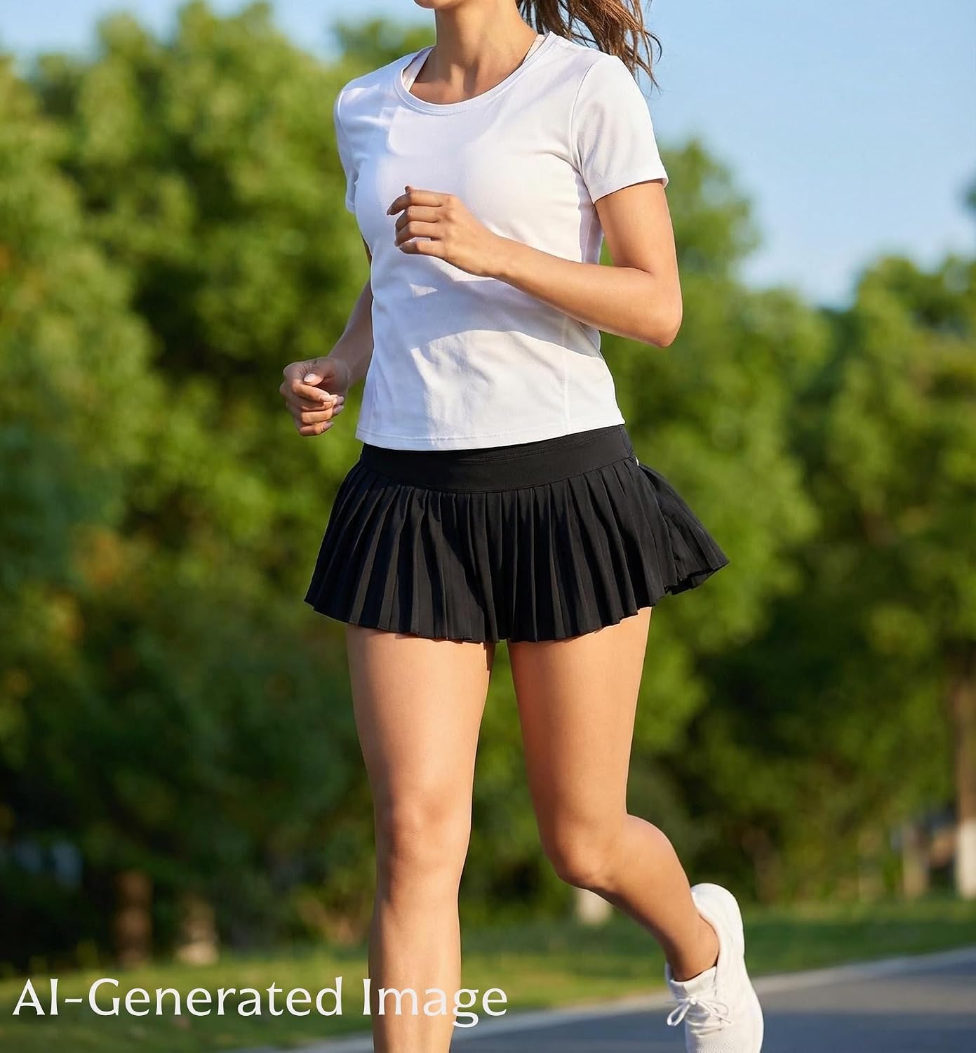 Yknktstc Women Pleated Tennis Skirt with Pockets Athletic Sports Skort