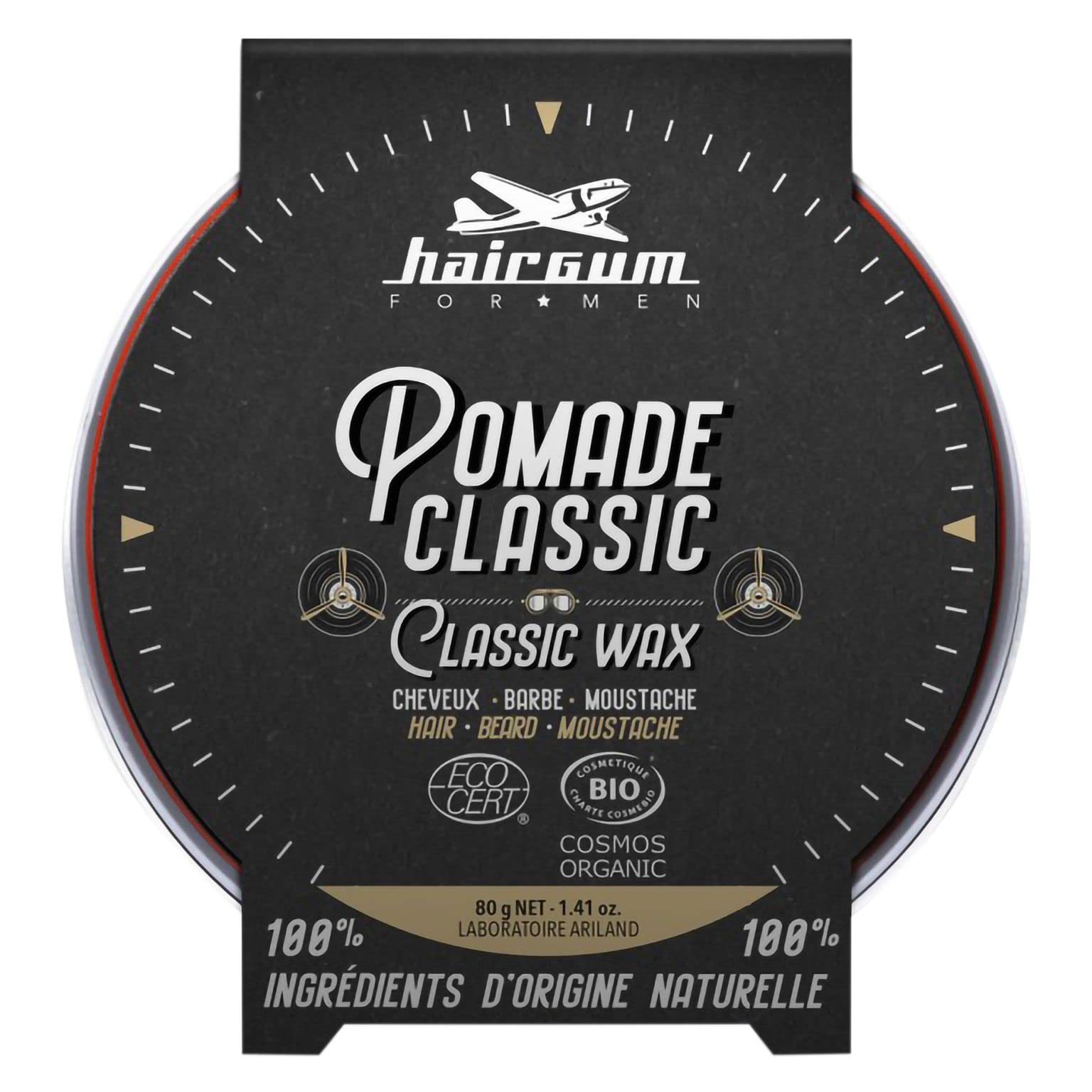Pommade coiffante cheveux, barbe et moustache Hairgum 80g