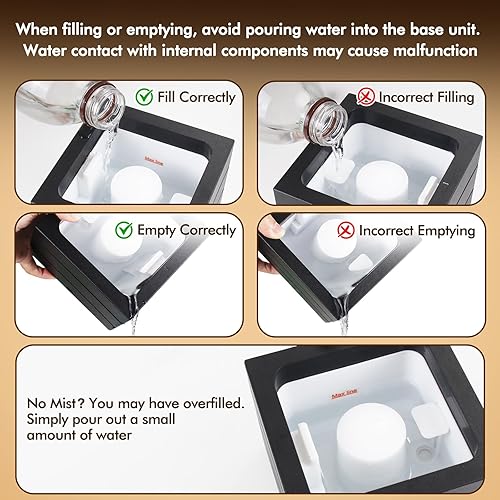 Miniatura 7 de Difusor de aceite esencial, humidificador ultrasónico de 9.5 fl oz con difusor de aceite esencial, control remoto, temporizador y apagado automático