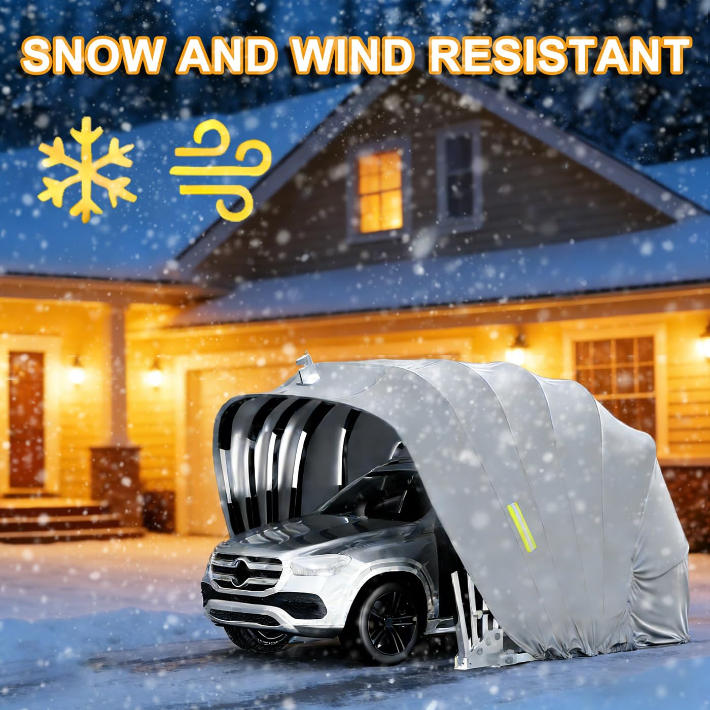 Tettoia per Auto in Acciaio Inossidabile Pesante, Tenda da Sole Retrattile per Auto con Serratura, Riparo Pieghevole Semiautomatico Resistente, Tettoia per Resistente Intemperie