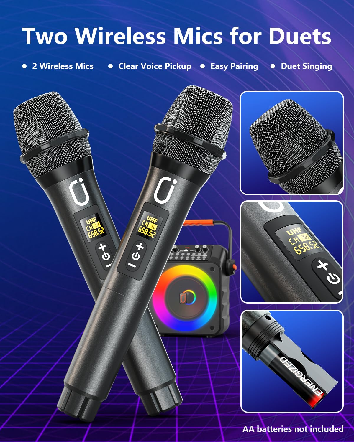 JYX Karaoke con 2 Microfono per Adulti, 150W Cassa Bluetooth Potente | Altoparlante Portatile Bluetooth 5.3, Sistema PA Altoparlanti Amplificato con Supporto REC/USB/TF/AUX, Adatto per Feste
