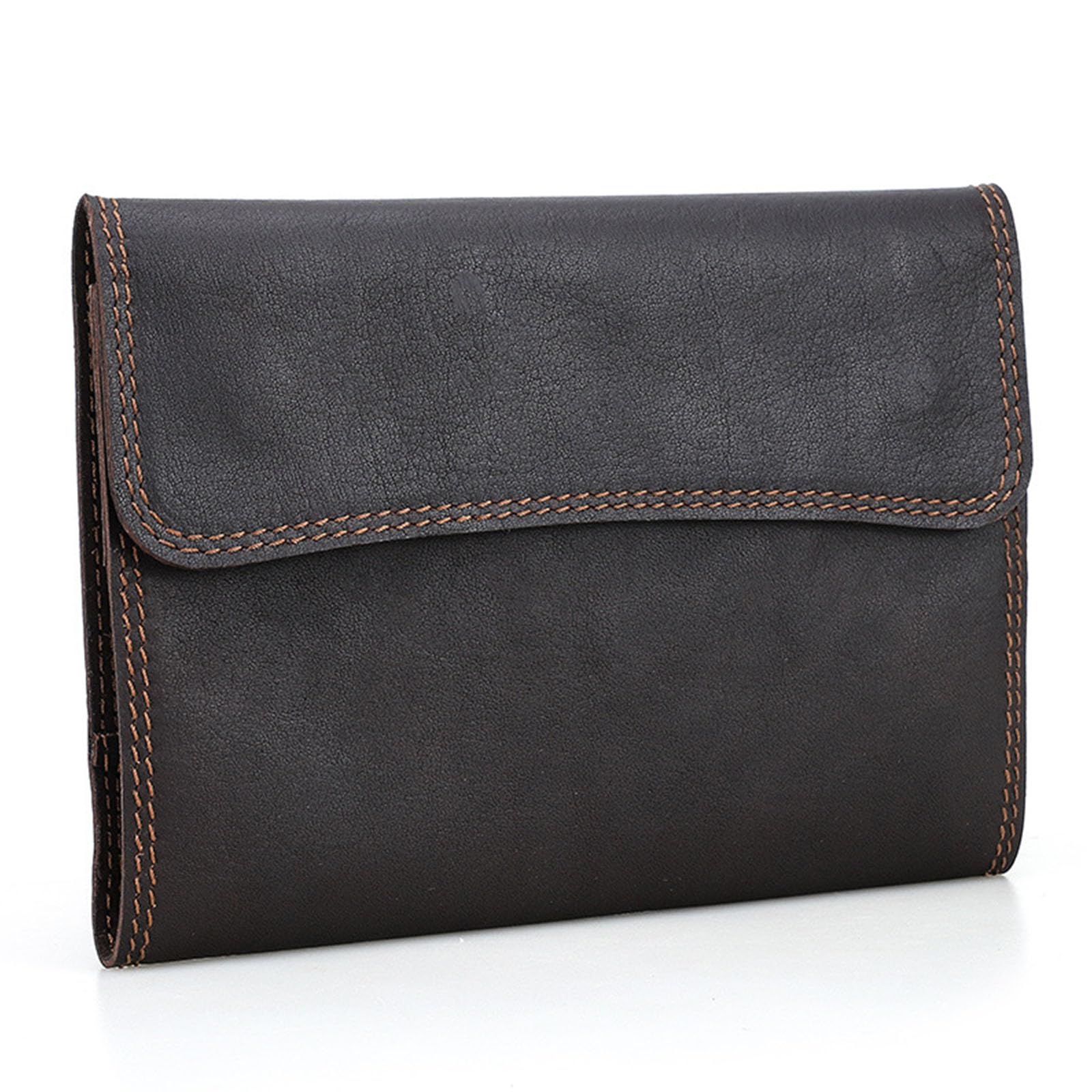 Protège-cahier rétro en cuir synthétique avec 2 porte-cartes, marque-page en polyuréthane, séparateur latéral, porte-revues, pour l'école, le bureau, les accessoires de bureau
