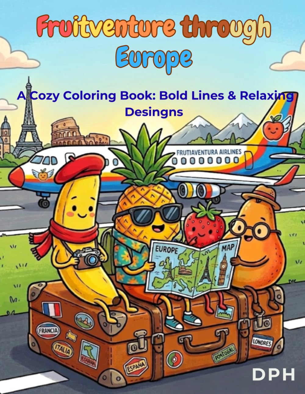 Fruitventure Through Europe: A Cozy Coloring Book for Adults and Kids | Bold Lines, Relaxing Designs & Bleed-Proof Pages (Fruitventure World Tour)