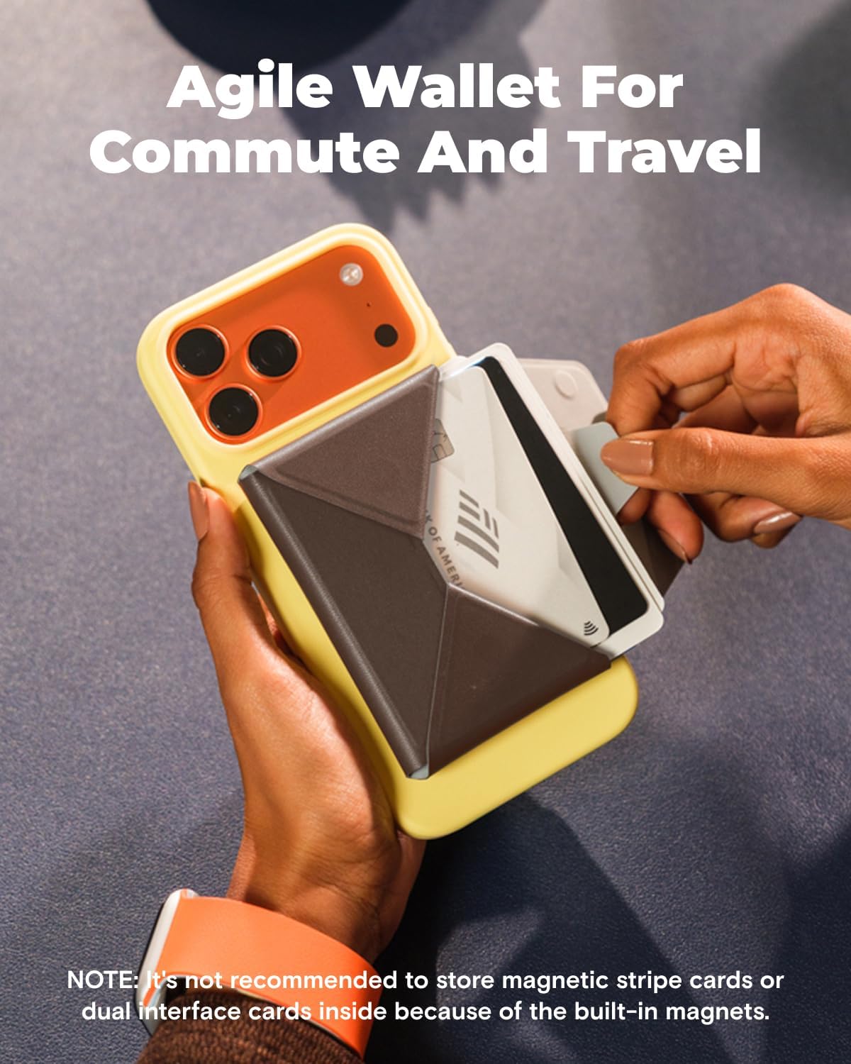 MOFT Magsafe Wallet, Slim Magnetic 8 - Card Holder, Snap Field Wallet with Pull to Access Design, RFID Blocking, MOVAS Veagn Leather Minimalist Travel Wallets for Men & Women,Brownie - Image 2