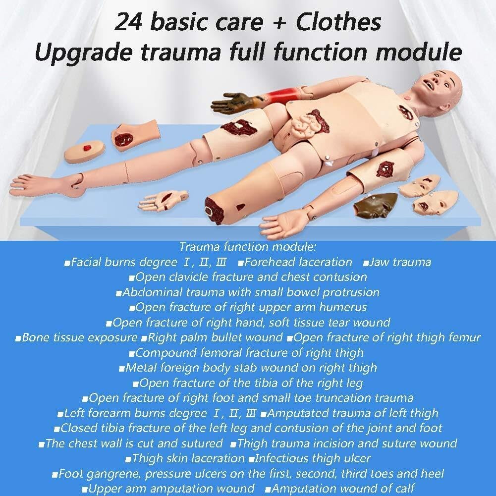 DARZYS Patient Care Manikin, with a Variety of Removable Trauma Modules for 24 Trauma Care Training for Nursing Medical Training