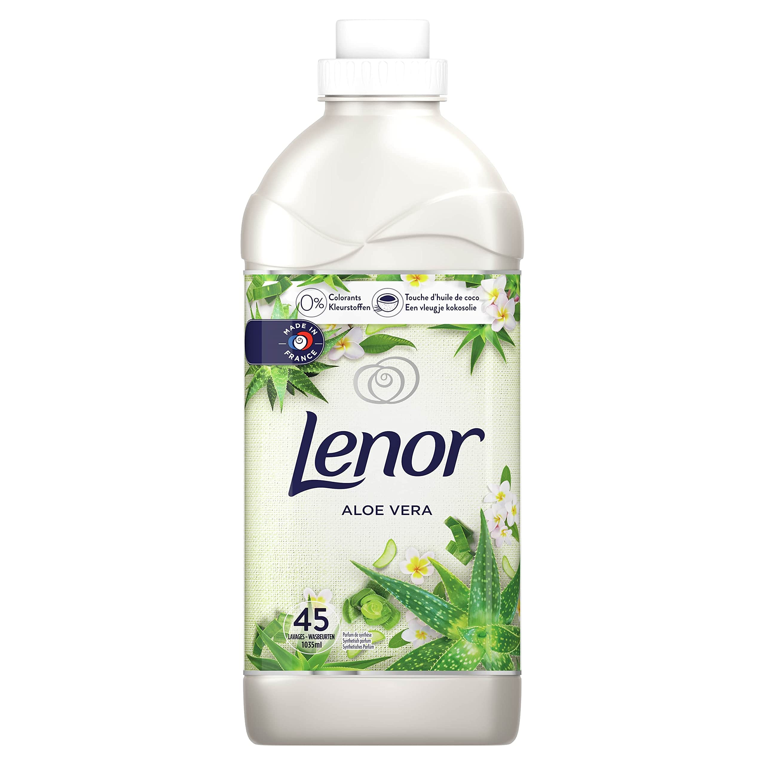 Lenor Aloe Vera Adoucissant, 360 Lavages (1.035L x 8), Pour Une Fraîcheur Et Une Douceur Durables Sans Colorants