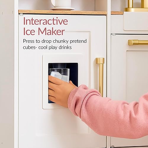 Miniatura 7 de Best Choice Products Cocina de juego de simulación para niños, juego interactivo de madera para niños pequeños con máquina de espresso,