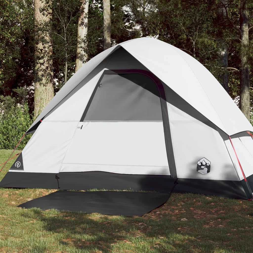 Lechnical Tenda Campeggio a Cupola 3 Persone Bianca Tessuto Impermeabile,Tende da Campeggio,Impermeabile & Antivento,Ideale per Campeggio e attività All'aperto-94698