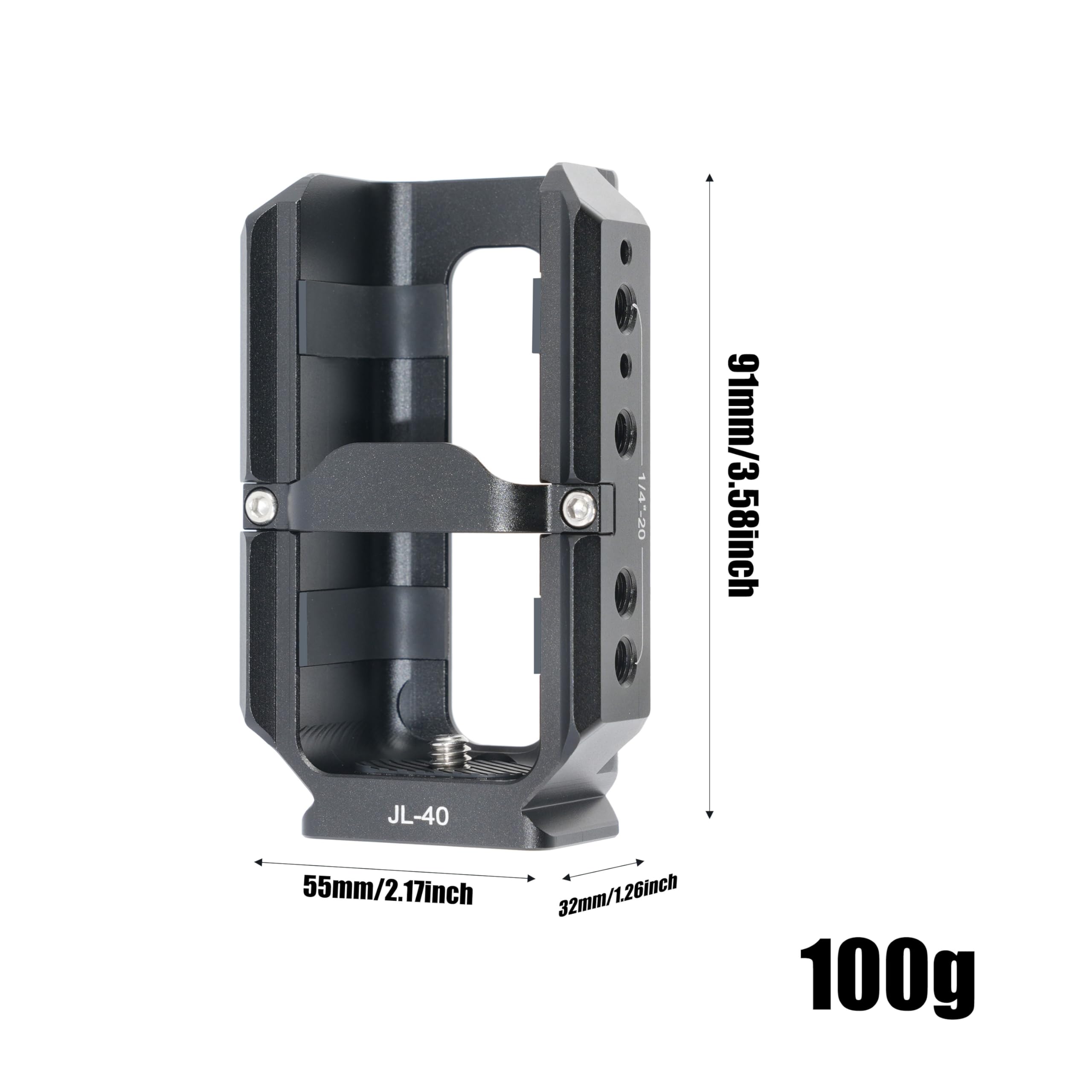 FOTGA Akcesoria do klatki na kamerę, rozszerzenie do DJI Osmo Pocket 3 vlogging adapter rozszerzający kamerę, klatka ochronna z boczną szyną NATO / punkty mocowania 1/4-20 otworów / podstawa Arca