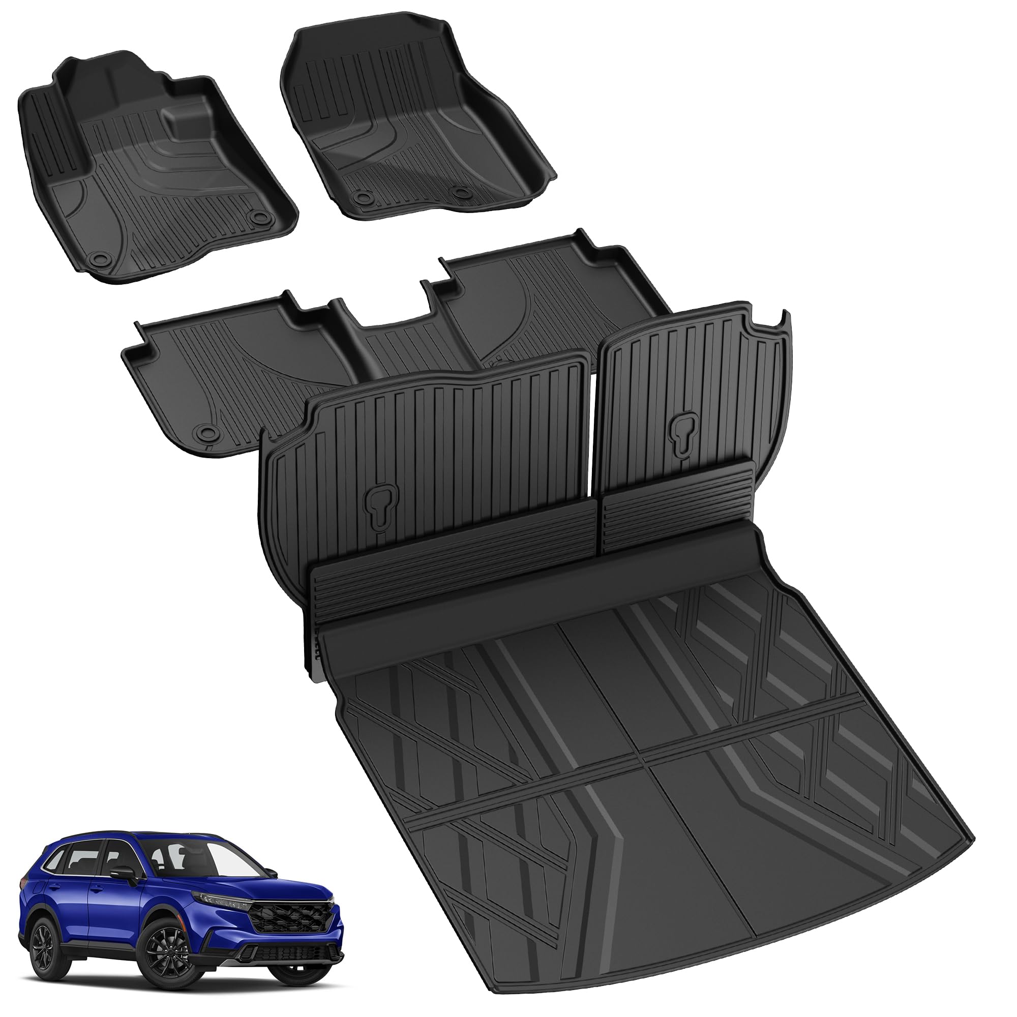 AOMSAZTO floor mats cargo liner and back seat protectors for Honda CR-V 2023-2026 upper deck
