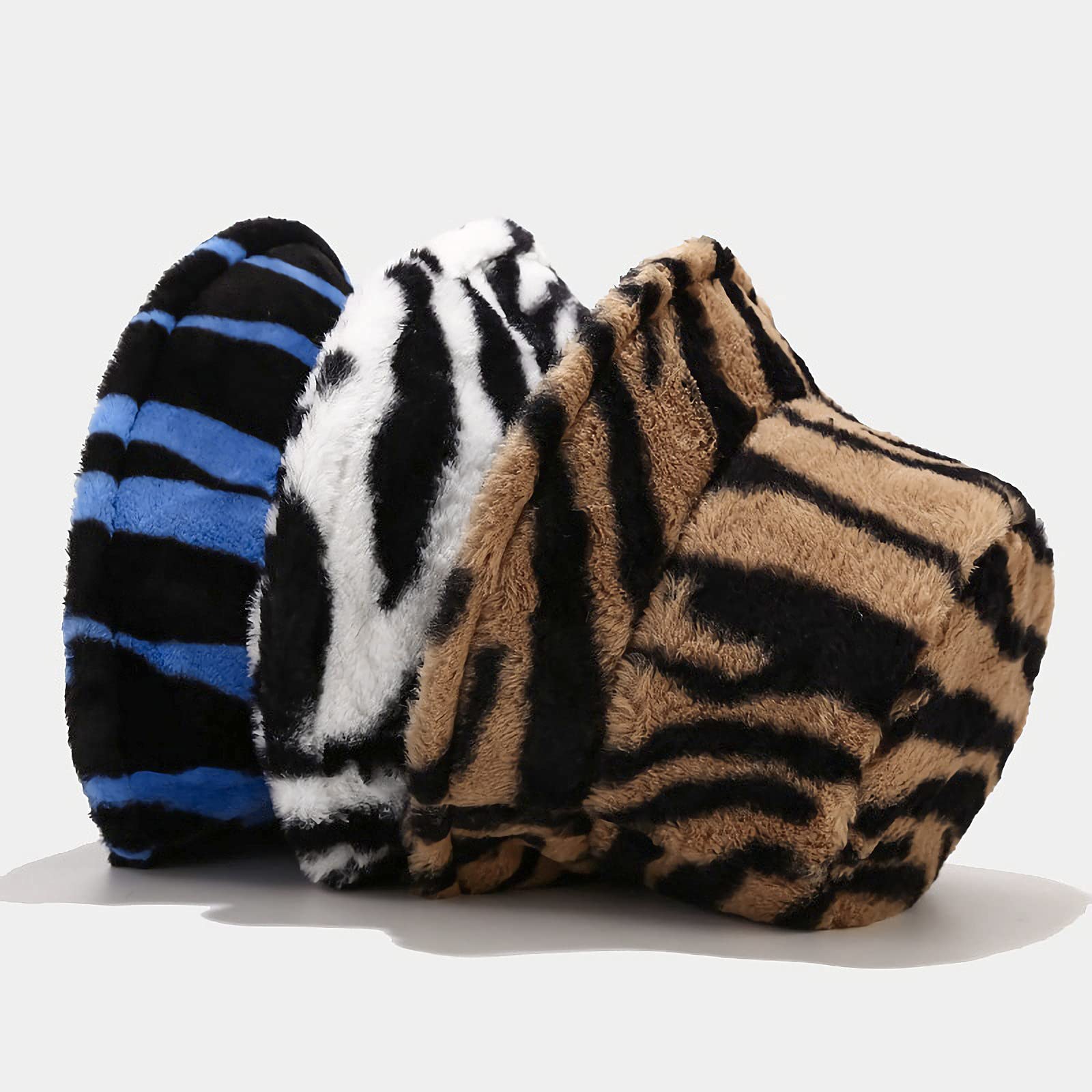NWT Anthropologie Faux Fur Zebra Bucket Hat Handmade Zebra Faux Fur Bucket Hat – Rave, Festival Costume  main image 2