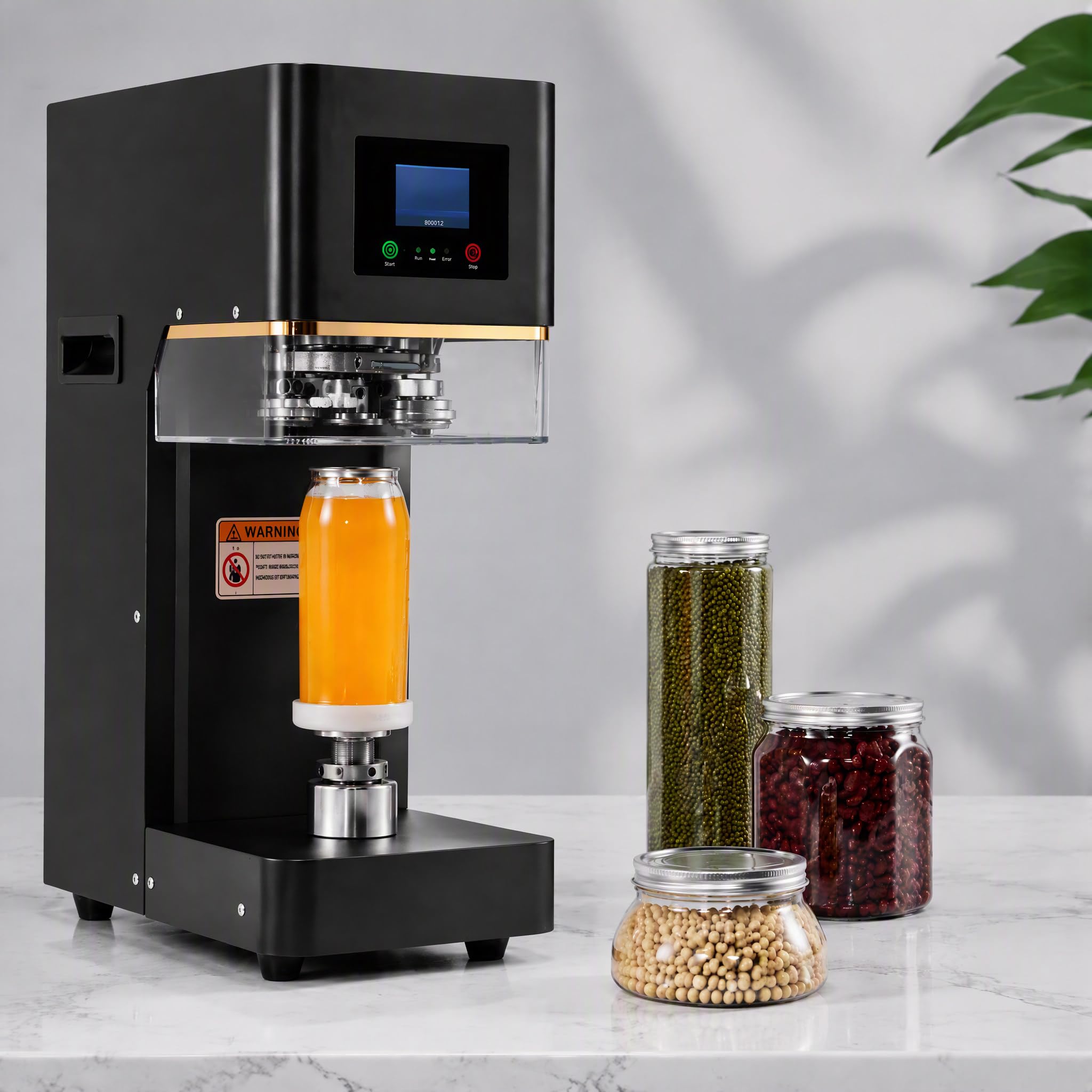 Sigillatrice Elettrica Commerciale in Acciaio Inox da Tavolo Attrezzatura Saldatura Rapida Antigoccia per Lattine Soda Birra Bevande Vetro PET - Negozi Tè al Latte Bar Ristoranti