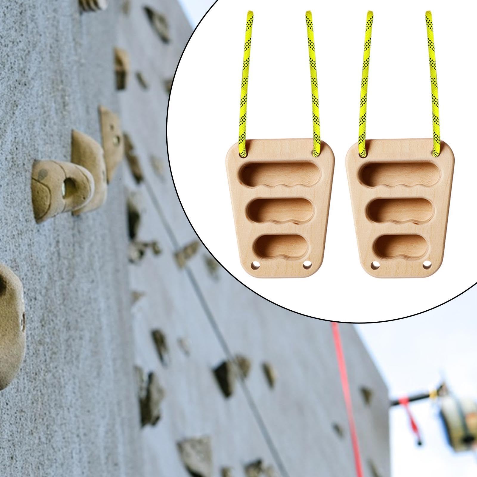 rockible 2Pcs Wooden Hangboard Rock Climbing Holds Training Board Smooth Finger Strengthener Hang Board for Climbers for Home Outdoor