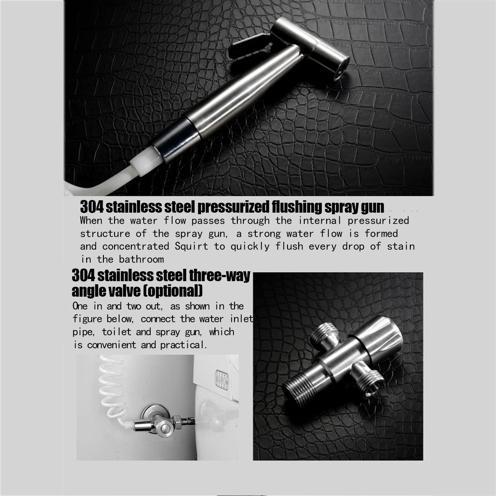 Portarollos Papel Higienico, portarrollos baño Adhesivo, Pulverizador de Bidé de Mano de Acero Inoxidable para Inodoro,con el Teléfono Móvil Estante de Almacenamiento,Blanco,Bright